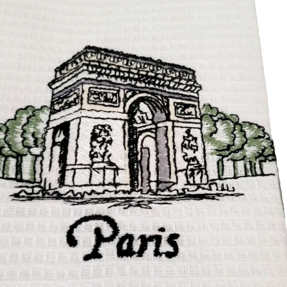 Large Weaved 100% Baumwolle Cotton Kitchen Tea Towel Set Paris & Notre Dame - Picture 4 of 7